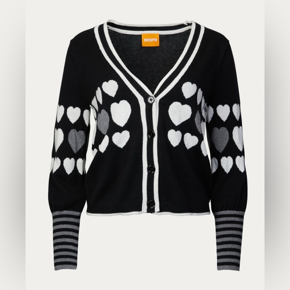 Heart Cardigan Sweater- WISPR - Medium